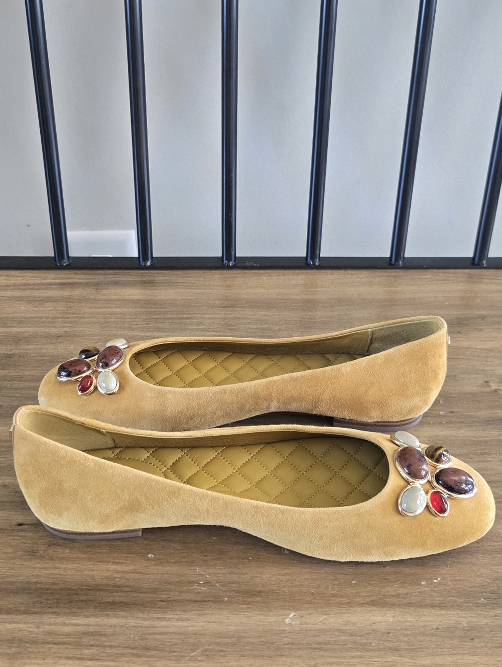 Birdies Hummingbird Flats In Mustard Yellow Suede - Picture 4 of 8